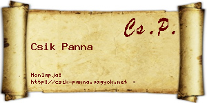 Csik Panna névjegykártya